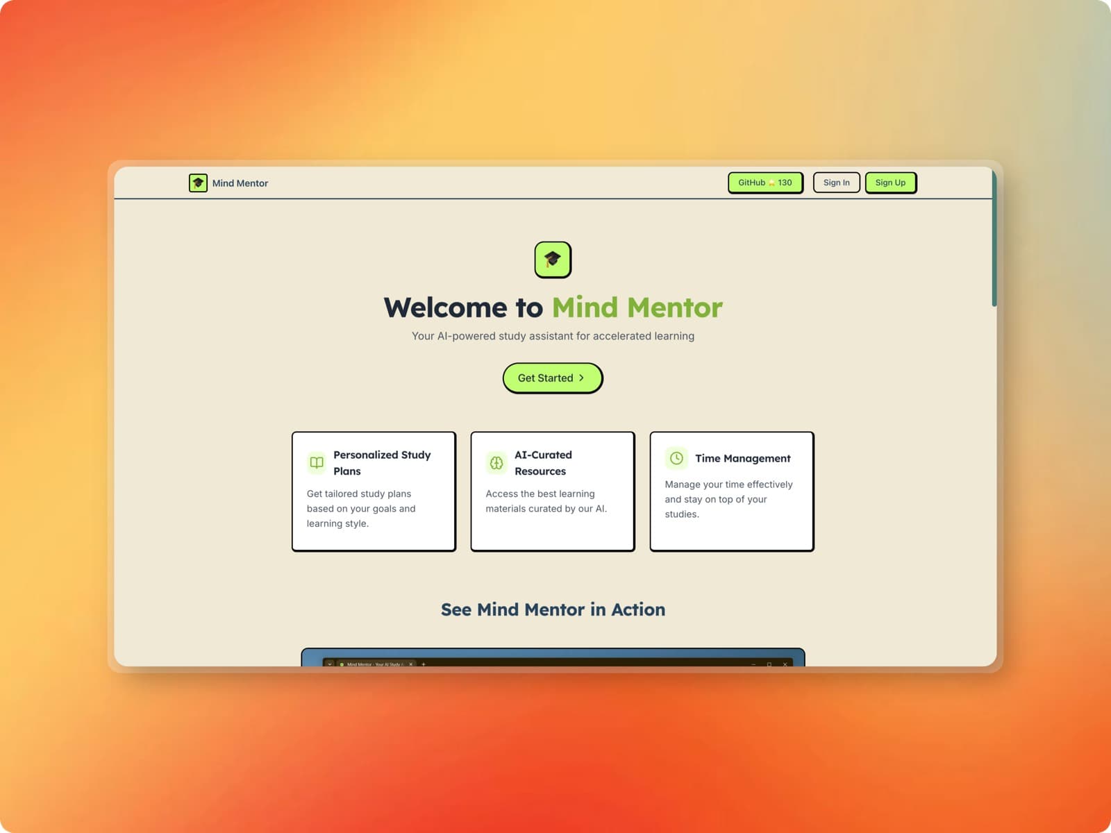 Mind Mentor AI project cover